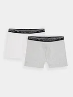 Majtki męskie - Bielizna męska bokserki (komplet 2 par) 4F 4FWSS24UBXSM036-10S Biały - miniaturka - grafika 1