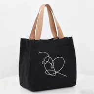 Torebki damskie - TEMU 1 Kreatywna Torba na Ramię z Prostym Nadrukiem Duża Pojemność, Płócienna Damska Torba na Ramię, Zapięcie na Zamek Błyskawiczny, Nylonowa - miniaturka - grafika 1