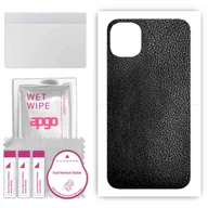 Szkła hartowane na telefon - Folia naklejka skórka strukturalna na TYŁ do Apple iPhone 11 -  Skóra Czarna - apgo SKINS - miniaturka - grafika 1