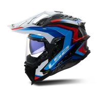 Kaski motocyklowe - Kask Adventure LS2 MX701 Explorer C Złamany Biały/NiebieskiXXL - miniaturka - grafika 1