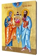 Ikony i obrazy sakralne - Ikona złocona święci Piotr i Paweł - miniaturka - grafika 1