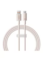 Kable USB - Baseus Fast Charging cable USB to USB-C Habitat Series 1m 100W (pink) - miniaturka - grafika 1