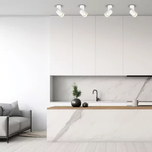 Biały reflektor do mocowania na sufit i ścianę ML0676 z serii VOLF - Lampy sufitowe - miniaturka - grafika 4