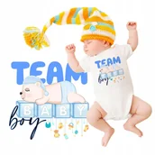Body dla niemowląt - Body Dziecięce Niemowlęce Białe TEAM BOY Wz - 62 - miniaturka - grafika 1
