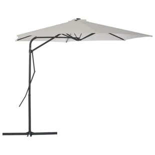 vidaXL Parasol ogrodowy na słupku stalowym, 300 cm, piaskowy - Parasole ogrodowe - miniaturka - grafika 8