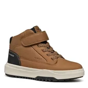 Botki damskie - Geox J Bunshee Boy B Abx, Botki dziecięce, Tobacco Black, 33 EU - miniaturka - grafika 1