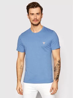 Koszulki męskie - GUESS T-Shirt M1RI36 I3Z11 Niebieski Slim Fit - grafika 1