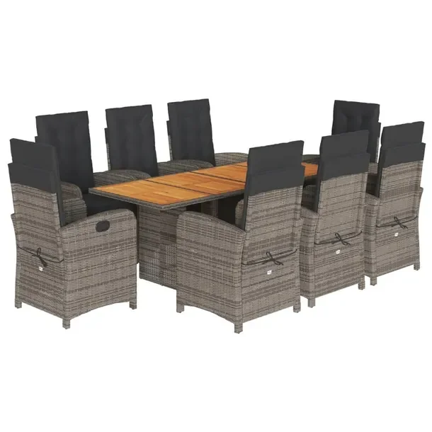 Zestaw Mebli Ogrodowych Rattan PE, Stół 190x80x74 cm, Krzesła 57x60x93/1
