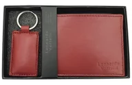 Portfele - Zestaw upominkowy męski elegancki portfel brelok skórzany - miniaturka - grafika 1