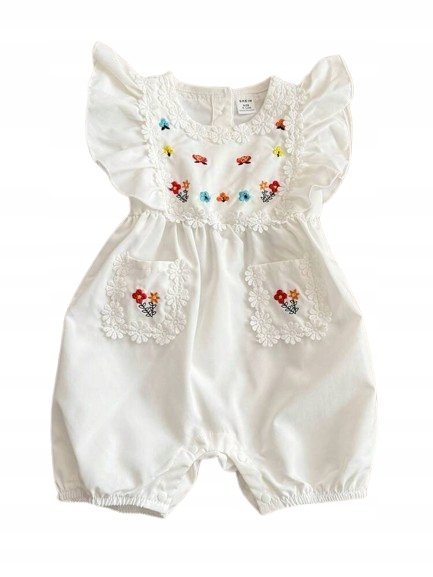 SHEIN KOMBINEZON DZIECIĘCY W KWIATY BIAŁY 86 1GC