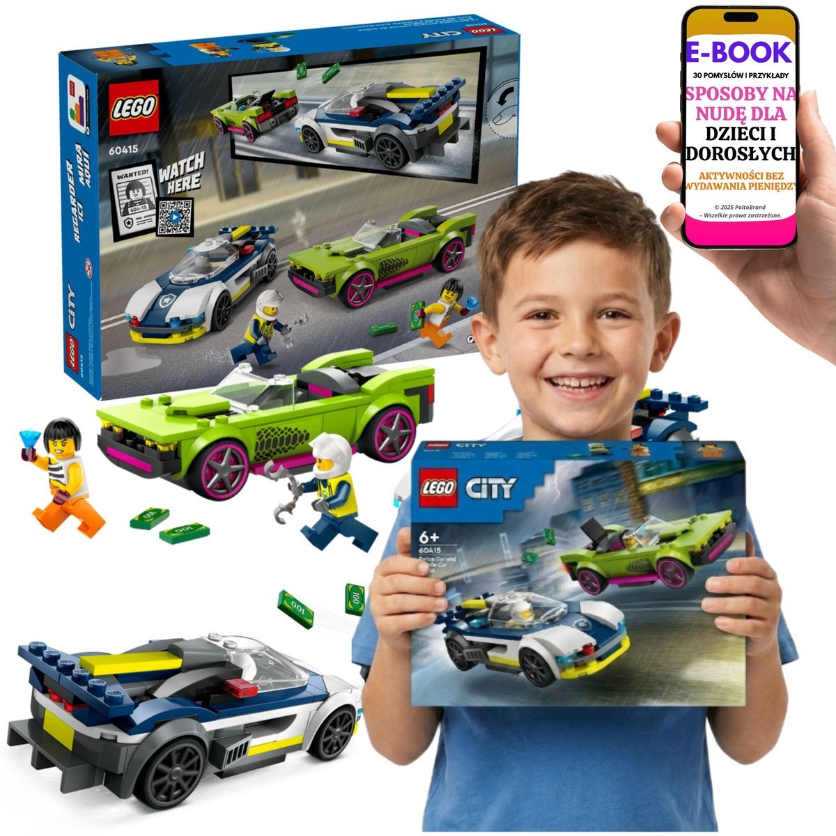 LEGO POLICE CAR 60415 LEGO City Samochód Policyjny Dla Dziecka + E-BOOK-3