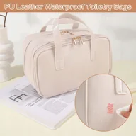 Kosmetyczki, organizery i kuferki - Heryebing Duża kosmetyczna damska, kosmetyczka podróżna, biała - miniaturka - grafika 1