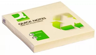 bloczek samoprzylepny q-connect 100% recycled, 76x76mm, 100 kart., żółty - Gadżety  do biura - miniaturka - grafika 1