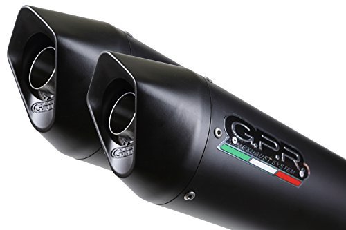 GPR Włochy Para tłumików homologowanych, katalizowane, z łącznikiem GPR V-Strom Dl 1000 2002/13 Furore Nero CAT.57.FUNE