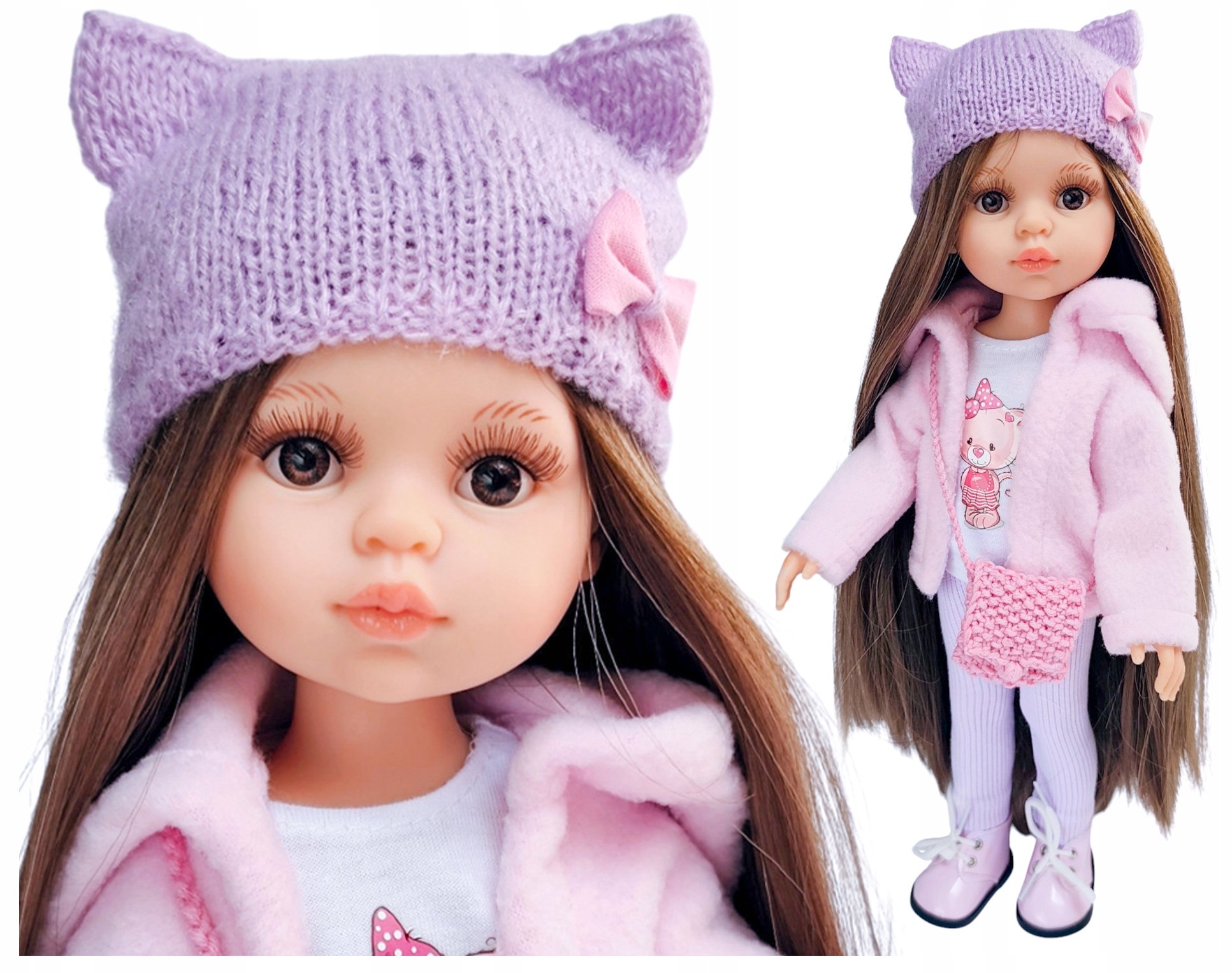 Lalka hiszpańska Paola Reina 32cm Laura dł.włosy+ ubranka, buciki pudełko