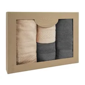 Ręczniki - Ręczniki bawełniane FROTTE jednobarwne komplet EKO cappuccino ciemny popiel - miniaturka - grafika 1