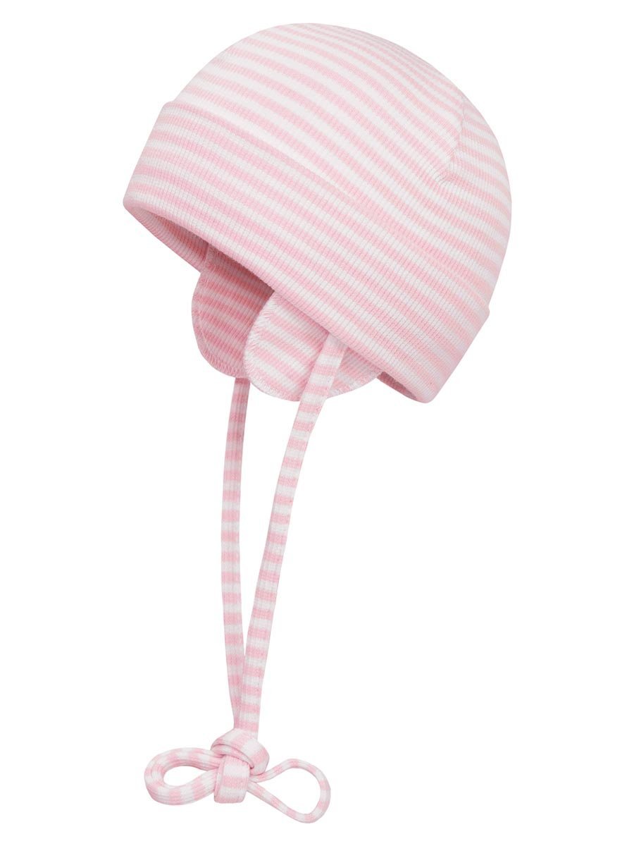 Wiązana czapka z dżerseju jasnoróżowa Döll r.37