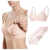 Biustonosze ciążowe - Biustonosz ciążowy stanik bezszwowy do karmienia - beżowy - M - miniaturka - grafika 1