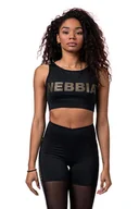 Koszulki sportowe damskie - Koszulka damska Nebbia Intense Gold Mesh Mini Top 830 black M - miniaturka - grafika 1