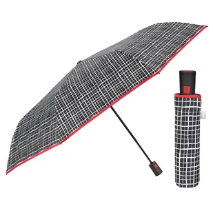 Parasol damski Perletti Time Geometric automatyczny składany wzór krata - Parasole - miniaturka - grafika 1