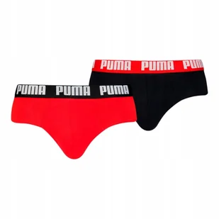 PUMA MAJTKI MĘSKIE SLIPY BRIEF 2P CZARNE/CZERWONE r.M - Majtki męskie - miniaturka - grafika 1