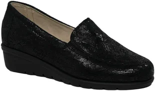 Półbuty Eleganckie Caprice 9-24701-42 010 Black Reptile Skóra Naturalna - CAPRICE - Półbuty damskie - miniaturka - grafika 1