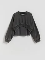 Bluzki dla dziewczynek - Reserved - Bluza z topem - czarny - miniaturka - grafika 1