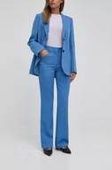Spodnie damskie - Victoria Beckham spodnie wełniane damskie szerokie high waist - miniaturka - grafika 1