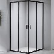 Kabiny prysznicowe - Hydrosan Kabina prysznicowa czarna 90x90 kwadratowa drzwi rozsuwane BL31B - miniaturka - grafika 1