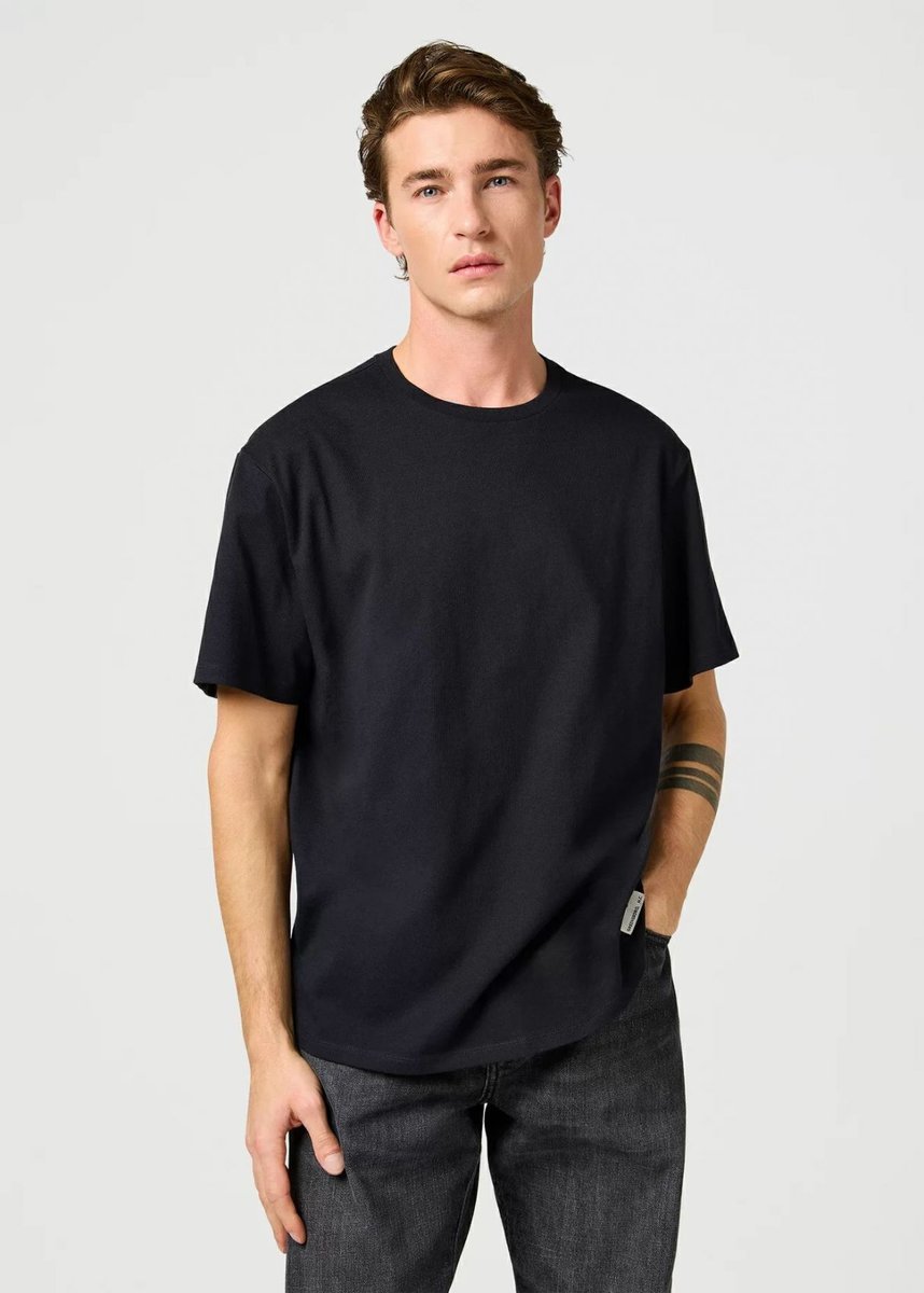 t-shirt uomo wrangler 112365120 ss solid tee black
