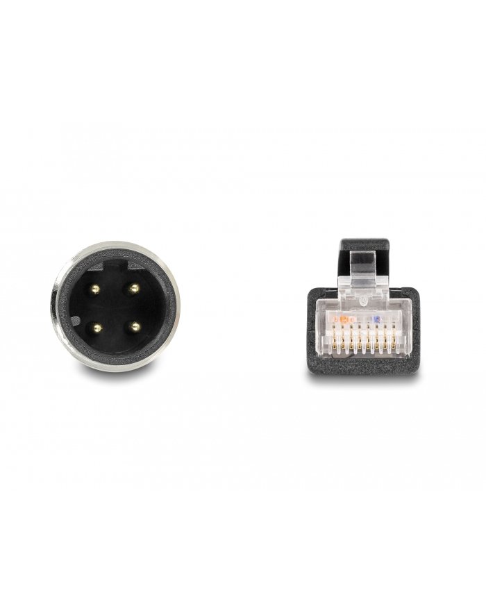 Tragant Przewód adapter IP67 M12 D-coded 4-pin męski RJ45 Cat.5e 50cm Delock 60073