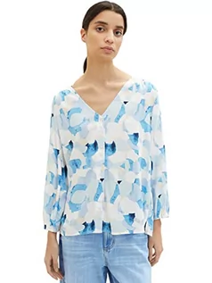Bluzy damskie - TOM TAILOR Damska bluza z wzorem, 32135 - Blue Shapes Design, 40 - grafika 1