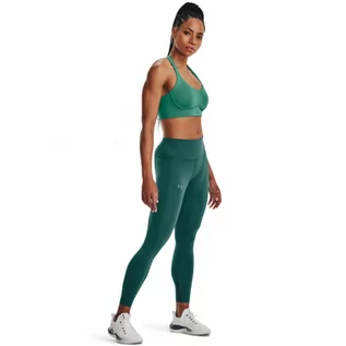 Spodnie sportowe damskie - Damskie legginsy treningowe Under Armour UA RUSH SmartForm Ankle Leggings - zielone - UNDER ARMOUR - grafika 1