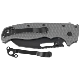 Nóż składany Demko AD20.5 Shark Foot Grey Grivory, Black DLC D2 by Andrew Demko (205-D2-SF-DLC) - Noże - miniaturka - grafika 7
