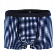 Majtki męskie - Bokserki męskie bawełniane wygodne CLASSIC granatowe w kratkę L Pako Jeans - miniaturka - grafika 1