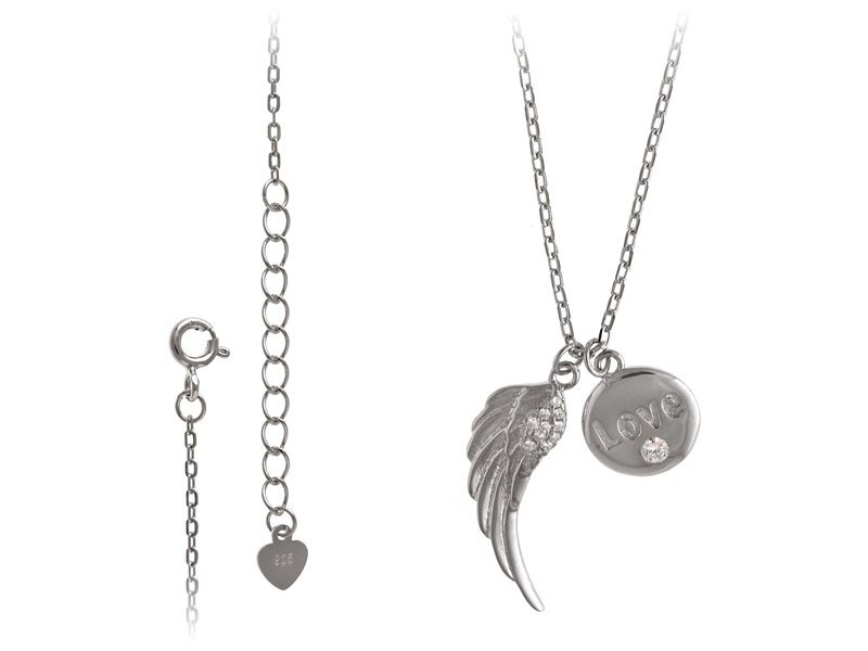 Naszyjnik srebrny skrzydełko i kółko fn442 - 3,8g.
