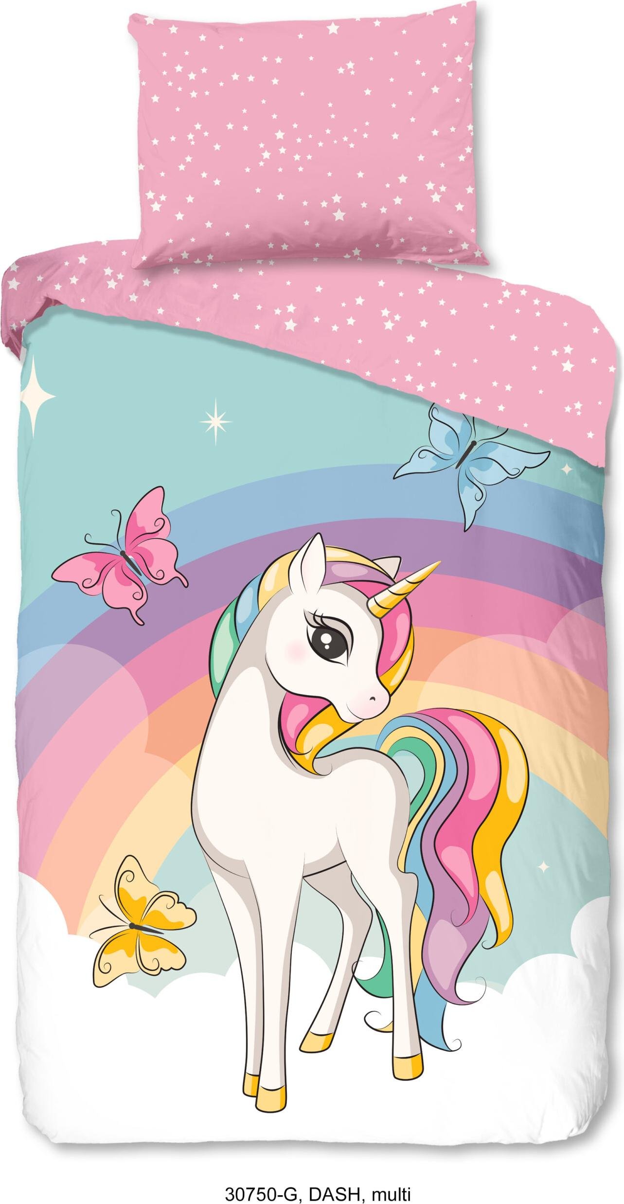 Różowa bawełniana pościel dziecięca jednoosobowa 140x200 cm Dash – Good Morning