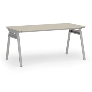 Biurko PRIMO SIGMA, 1600 x 800 mm, podstawa szara, brzoza - Biurka - miniaturka - grafika 1