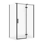 Kabiny prysznicowe - Kabina prysznicowa Cersanit Jota 120x90x195 prostokątna czarny transparentne z brodzikiem tako slim biały mat S601-400 - miniaturka - grafika 1