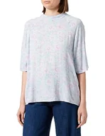 Bluzki damskie - Sidona Damska bluzka z krótkim rękawem, turkusowy wielokolorowy, XL - miniaturka - grafika 1