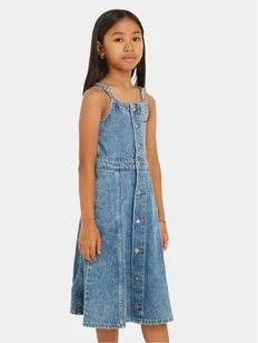 Calvin Klein Jeans Sukienka jeansowa IG0IG02397 D Niebieski Regular Fit - Sukienki i spódniczki dla dziewczynek - miniaturka - grafika 1
