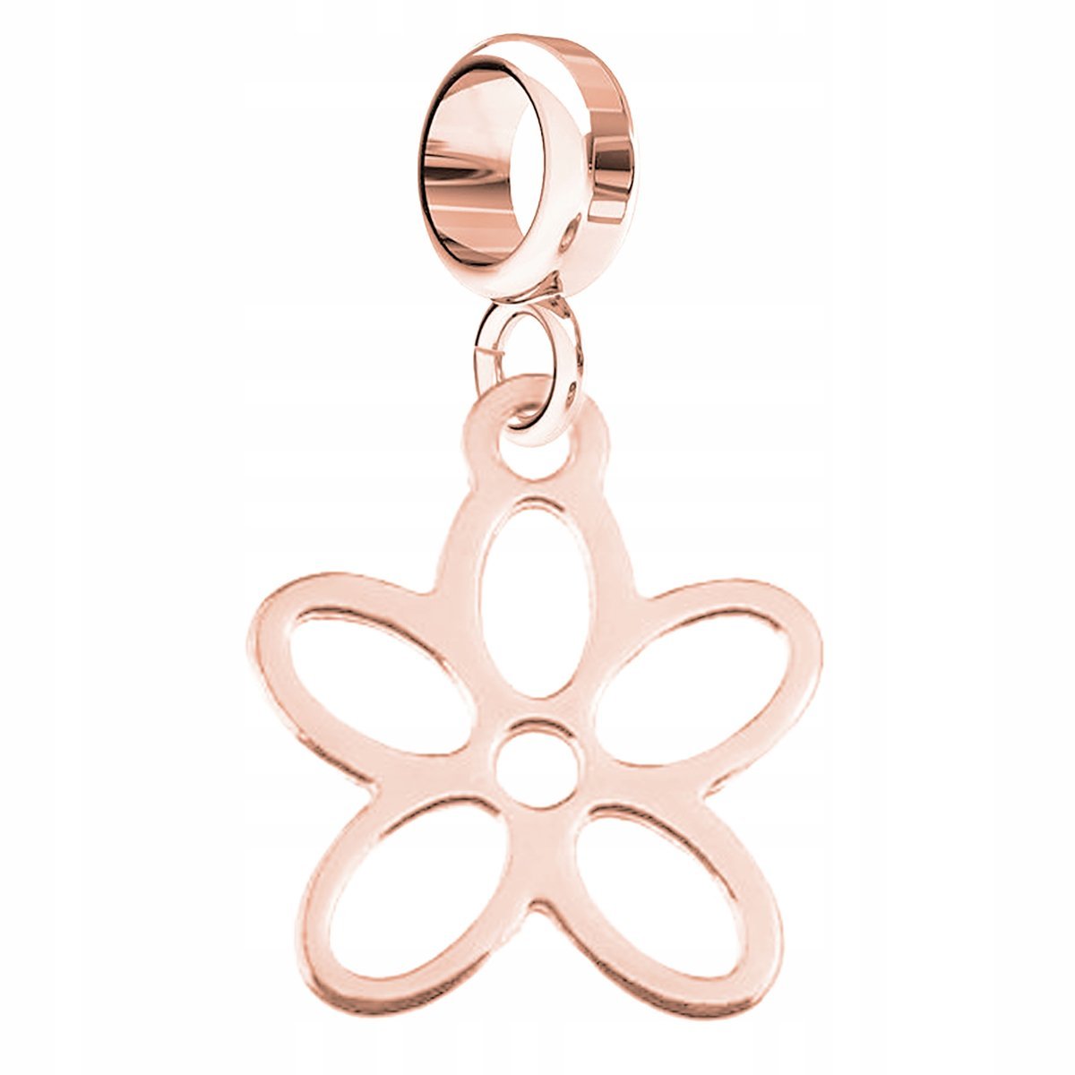 Charms wiszący Kwiatek różowe złoto 925