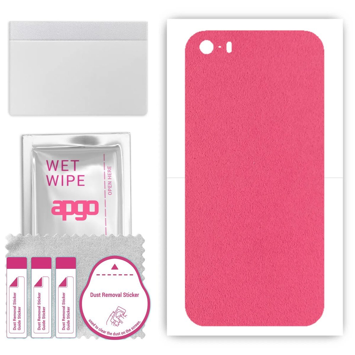 Folia naklejka skórka strukturalna na TYŁ Zamsz do Apple iPhone 5s - Zamsz Różowy - apgo SKINS