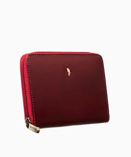 Portfele - PUCCINI Średniej wielkości czerwony skórzany portfel damski - grafika 1