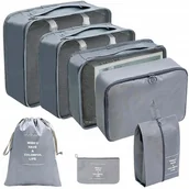 Akcesoria podróżnicze - Zestaw 7szt Pojemny Podróżny Organizer Walizki Torby Szafy siatki pranie - miniaturka - grafika 1