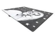 Dywany dla dzieci - Dywan PETIT TRUMPET TRĄBA SŁONIA SŁONIK GWIAZDKI szary 160x220 cm - miniaturka - grafika 1