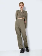 Spodnie damskie - Noisy May Spodnie materiałowe Thea 27024904 Zielony Relaxed Fit - miniaturka - grafika 1