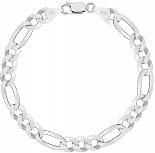 Bransoletka Srebrna Męska Pełna Figaro 1,10 cm Szeroka pr 925 Grawer Gratis - Bransolety męskie Bransoletka Srebrna Męska Pełna Figaro 1,10 cm Szeroka pr 925 Grawer Gratis - Bransolety męskie - miniaturka - grafika 1