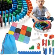 Układanki dla dzieci - Klocki Drewniane Układanka Domino Kolorowe Duża Gra dla Dzieci Zestaw Torba KRUZZEL - miniaturka - grafika 1