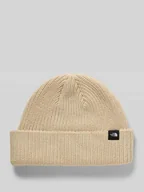 Czapki męskie - Czapka z dzianiny z szerokim brzegiem i detalem z logo - miniaturka - grafika 1